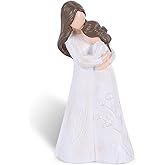 Mother Daughter Figurines Gifts for Mom, Heartwarming Mom and Daughter Hug Statue for Mother’s Day, Birthday or Christmas, Sentimental Sculpture, Bride’s Gift to Mother - For the One Who Loved First