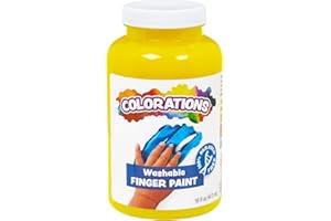 Colorations Washable Finger Paints, 16 fl oz, Yellow, Non-Toxic, Creamy, Vibrant, Kids Paint, Craft, Hobby, Fun, Art Supplies, Young kids, finger painting, hand painting