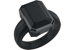 Rinfit Women's Silicone Rings - Anniversary Ring or Promise Ring for Her - Emerald Rubber Wedding Bands Women - Patented Design