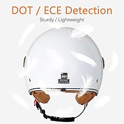 Pretoee Open Face Motorcycle Helmet, 3/4 Retro