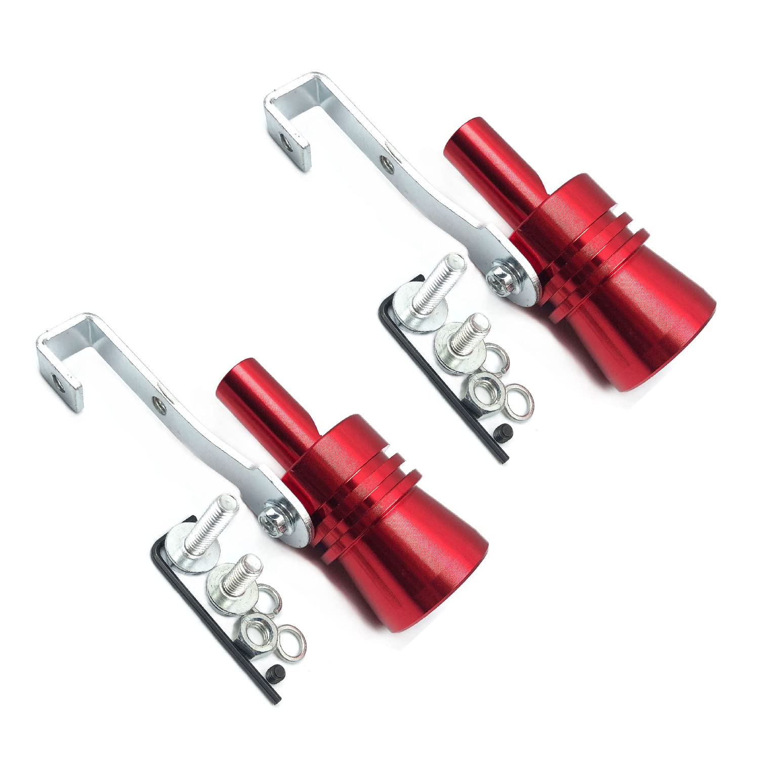 Photo 1 of DEVMO 2pcs XL Size Aluminum Alloy Universal Turbo Sound Exhaust Muffler Pipe Whistle Car Roar Maker Red