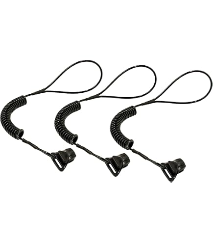 MELOTOUGH Coiled Hard Hat Lanyard – No Snag Design, Clamp End, 2lbs Weight Capacity – Lightweight & Durable Helmet Tether