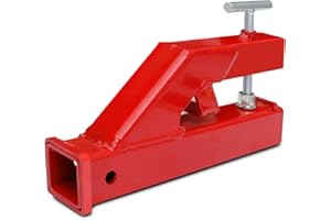 AIWARGOD Clamp On Trailer Hitch Receiver Bucket Hitch for Tractor 2" Ball Mount Adapter Compatible with Deere Bobcat Bucket, Red