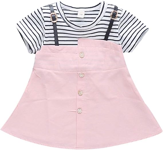 Amazon ワンピース 子供服 女の子 ボーダー ベビ 服 新生児 ドレス 可愛い 発表会 キッズ ワンピース 夏 韓国 フォマール プリンセスドレス ベビ 半袖 ガールズ ワンピース 赤ちゃん服 フレア 重ね着風 無地 お宮参り 結婚式 黄 ピンク グリーン ワンピース チュニック