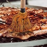 KLOPINXINGH Barbecue Brush Set Cast Iron Sauce Pot Mop Brush Replacement Heads view 4