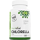 PlantVital Organic Chlorella Capsules - Made in Canada - Antioxidant Chlorophyll - Chlorella 1500mg per day - Broken Cell Wal