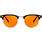 FEISEDY Orange Blue Light Blocking Glasses for Woman Men Amber Lenses Computer Gaming Glasses for Better Sleep
