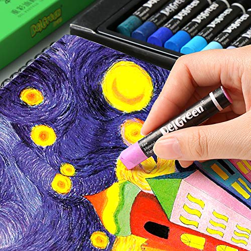Mincho Artist Oil Pastels, 36 Assorted Colors Non Toxic, Artist Grade, Super Soft, Smooth Blending Texture, Ideal for Blending, Stenciling, Scratching Colors, Gift, Kids 3 & Up - Thumbnail 5