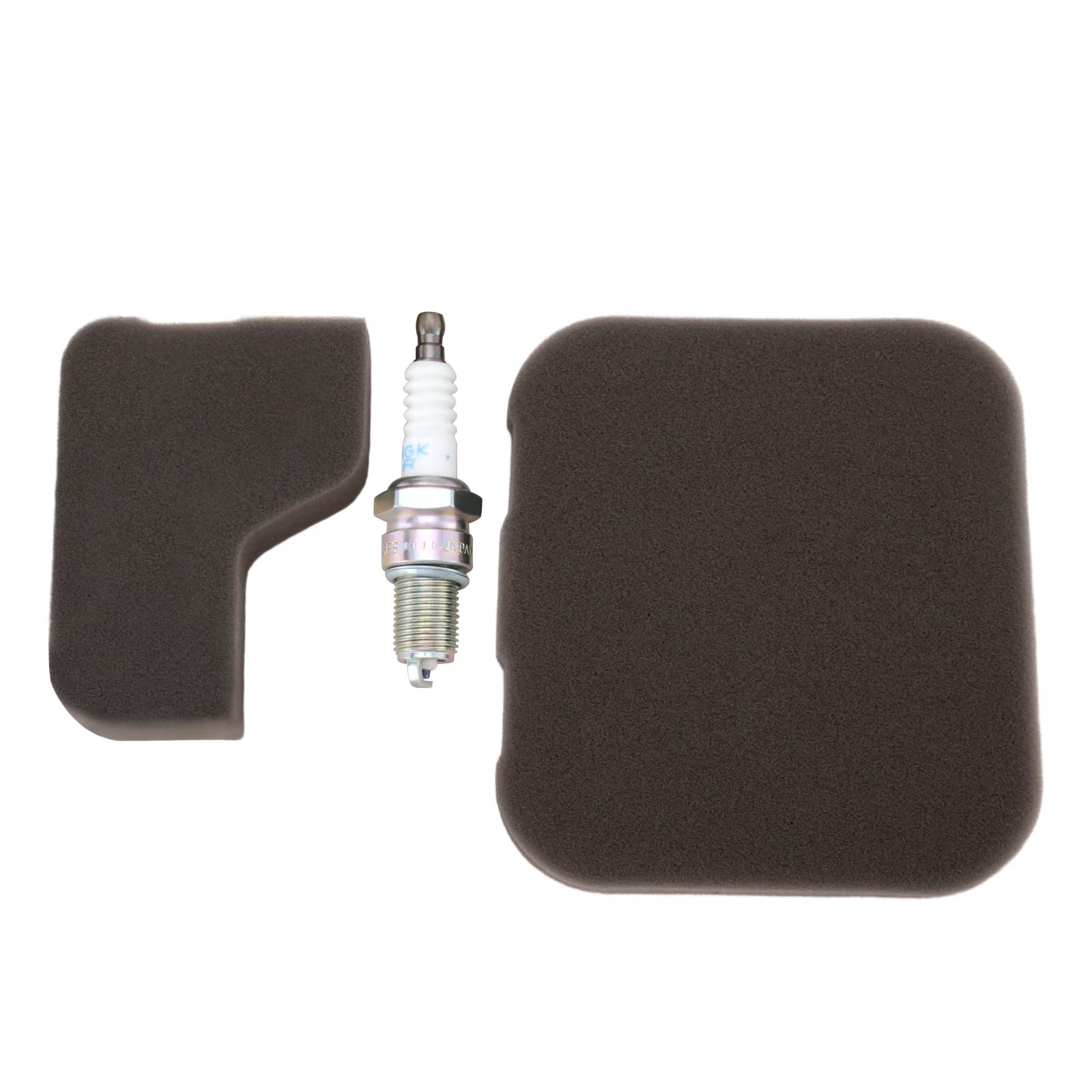 Create idea 1 Set Service Kit Lawnmower Spark Plug Air Filters Kit BKR5E Spark Plug Lawnmower Maintenance Air Filters Compatible with Mountfield SP164 SP185