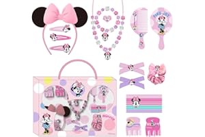 Minnie Mouse Beauty Set – Includes 1 Fabric Scrunchie, 10 Scrunchies, 2 Tweezers, 3 Hairpins, 2 Brushes, 1 Headband, 1 Neckla