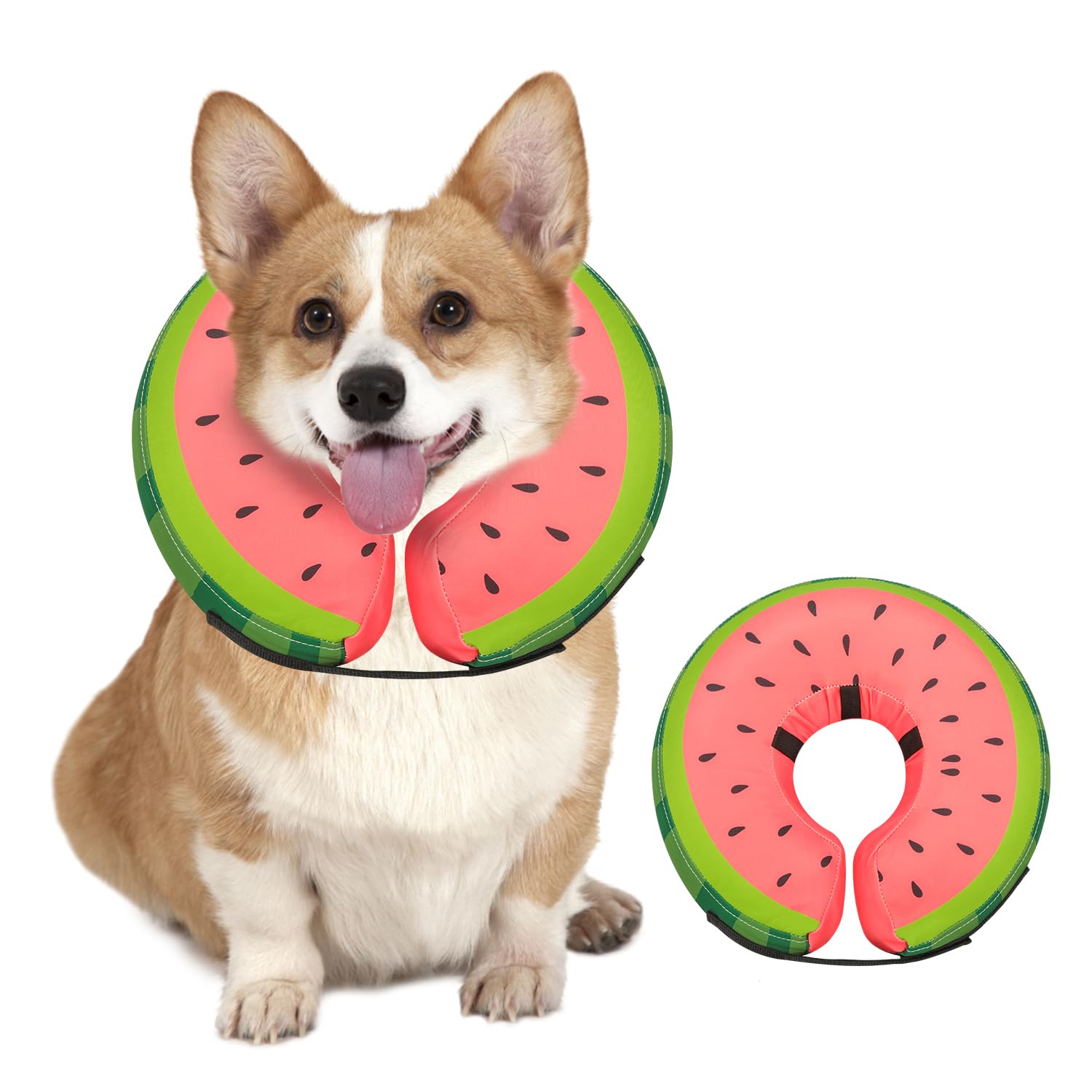 Photo 1 of MIDOG Soft Inflatable Dog Cone, Donut E-Collar Alternative for After Surgery, Prevents Licking, Allowing Normal Eating & Vision, Comfortable Recovery Collar for Small Medium Large Dogs & Cats, Red-S