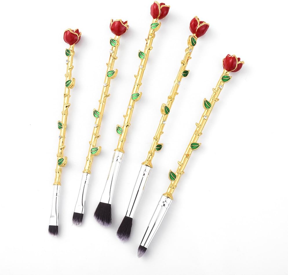 5 x Enchanted Rose Makeup Brushes eyeshadow brush set by Cookie Dough Deco ®