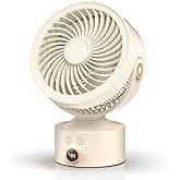 Yincook Desk Fans for Bedroom, 9-Inch Oscillating Air Circulator Fan, 3 Speeds Table fan, 120°adjustable tilt, 4H Timer, Small USB Desktop Fan for Whole Room, Home, Office