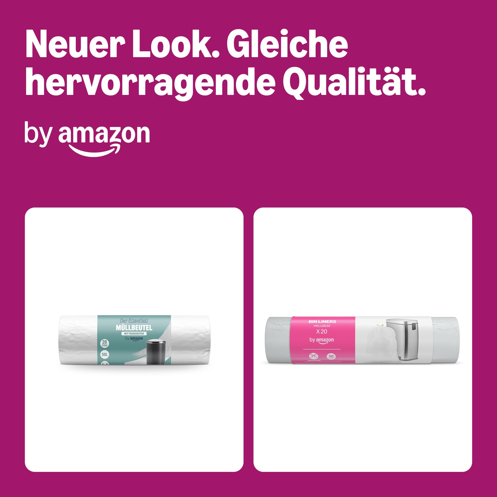 by Amazon Müllbeutel 20 x 50 L (Früher Our Essentials) - Verpackung kann variieren 2