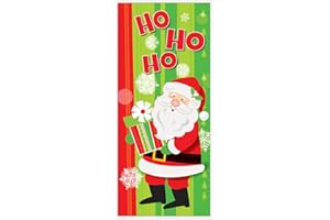 Plastic Happy Santa Christmas Door Poster, 60" x 27"