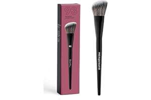 Professional Angled Blush Brush 93, Precision Makeup Brush for Powder Blush, Contoured Face Sculpting, Black Handle