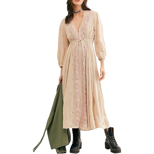 Free People Golden Hour Maxi Egyptian Palm Combo MD (Women's 8-10) at  Amazon Women's Clothing store
