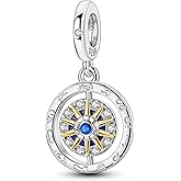 LUXILLA Devil's Eye Dangle Charm 925 Sterling Silver Fits Bracelets Necklace Pendant Bead Charms Jewelry Gift for Women Family Friends