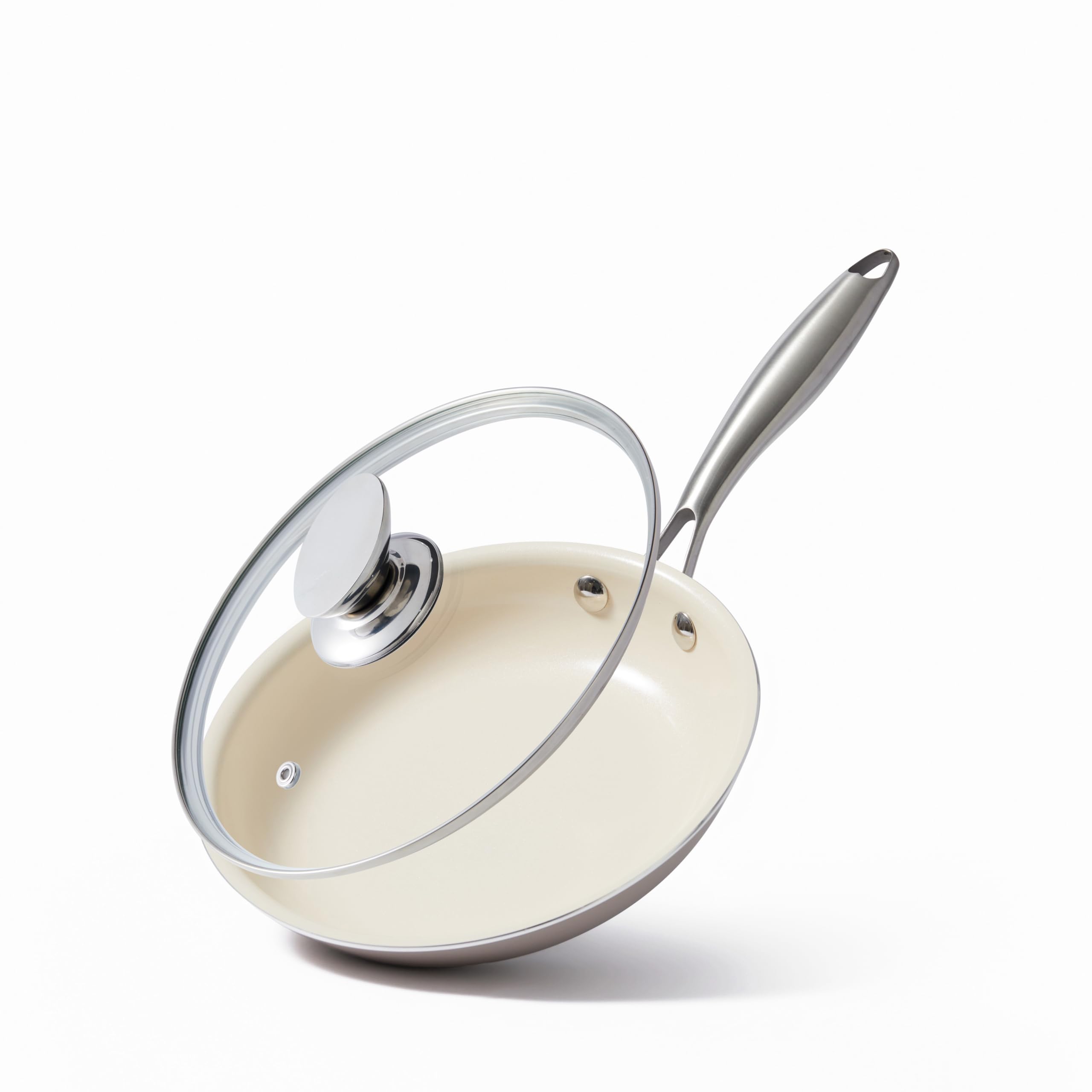 Photo 1 of Jovire 9.25 Inch Ceramic Nonstick Frying Pan with lid Skillet - PFAS-Free, Non-Toxic, Oven Safe & Induction Ready, Aluminum Cookware with Stainless Steel Handle