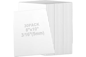 30 Pack Foam Board, 11.8" x 7.9" Polystyrene Foam Sheet, 0.2" Thick Polystyrene Poster Board for Model Making, Mounting Photo