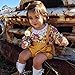 Baby Girls Long Sleeve Princess Floral Romper+ Suspenders Short Pants Overall Jumpsuit Outfit (0-6 Months, Yellow)