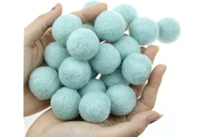 Zasy 30mm Needle Wool Felt Balls Foam Filled Wool Felt Pom Pom Home Decor DIY (Mint)