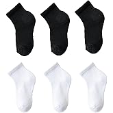 Boys Athletic Socks Half Crew Cushion White Cotton Soft Comfortable Socks for Kids