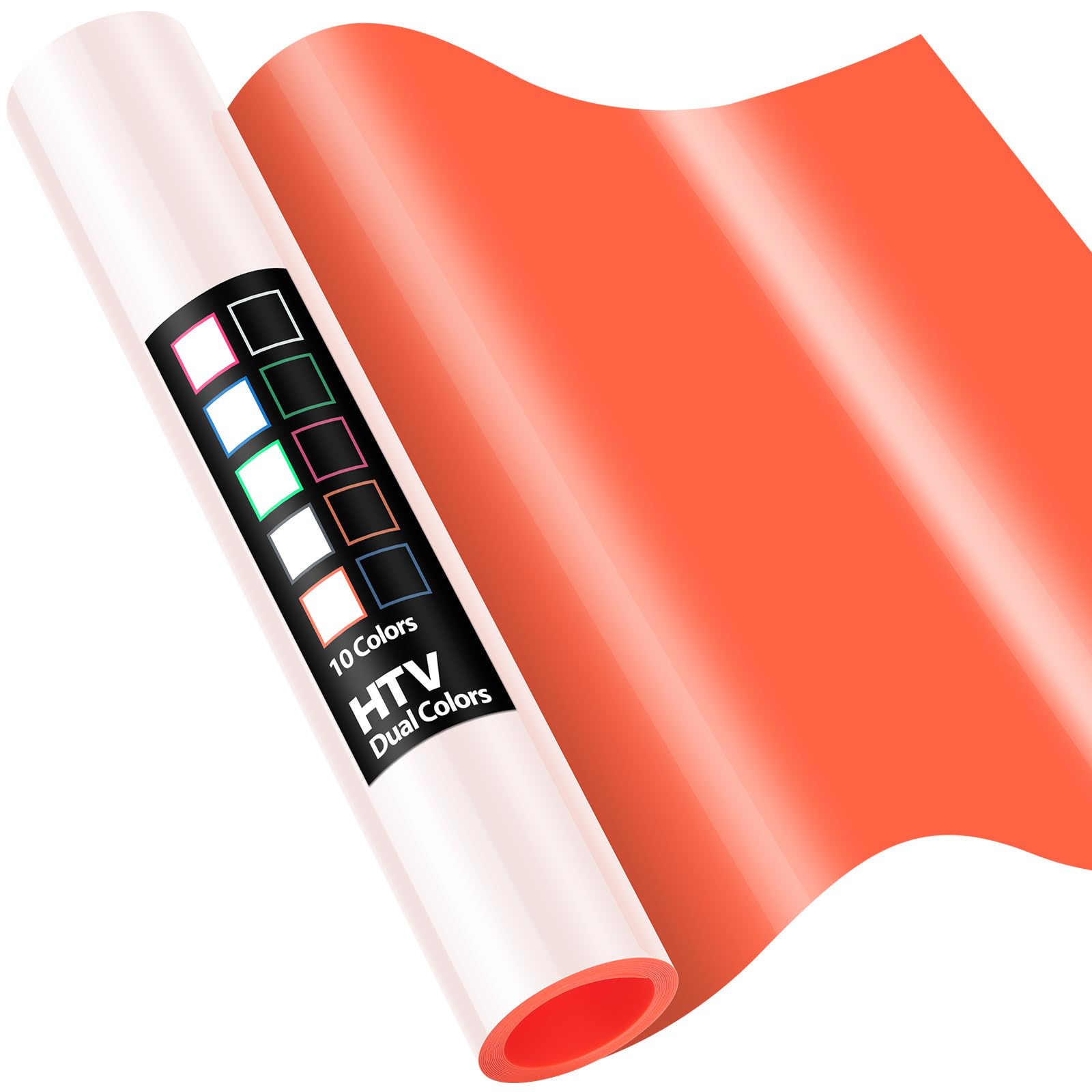 Photo 1 of TransWonder Dual Color Duoflex Heat-Transfer-Vinyl, White with Yellow Edging Iron on Vinyl 10x5ft. - HTV Vinyl for Cricut T Shirts