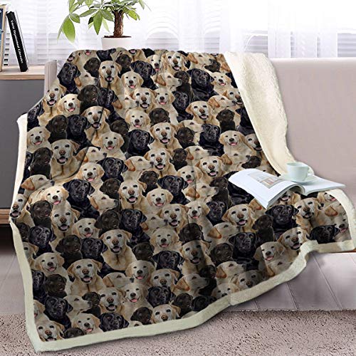 BlessLiving Fuzzy Dogs Blanket for Kids Adults Cute Puppy