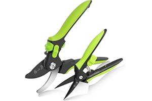 ZHANG XIAO QUAN SINCE 1628 Pruning Shears for Gardening Set of 2, Heavy Duty Clippers and Precise Trimming Pruners