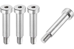 MECCANIXITY 4 Pcs 304 Stainless Steel Shoulder Bolt 10mm Shoulder Dia 40mm Shoulder Length M8x1.25 Thread Hex Socket Shoulder Bolts for Hydraulic Injection Molding Machinery Industries