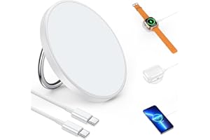 RORRY for Magsafe Charger,15W Fast Charging Magnetic Wireless Charger Pad Compatible with iPhone 15/14/13/12, Apple Watch 9/Ultra2/8/Ultra/7/6/5/4/3/SE, White