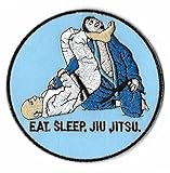 Grappling Patch (3.5 Inch) Eat Sleep Brazilian Jiu Jitsu Embroidered Iron / Sew on Badge Applique