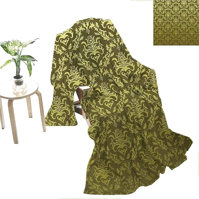 Damask Knit Weighted Blanket Victorian Floral Pattern with Kitsch