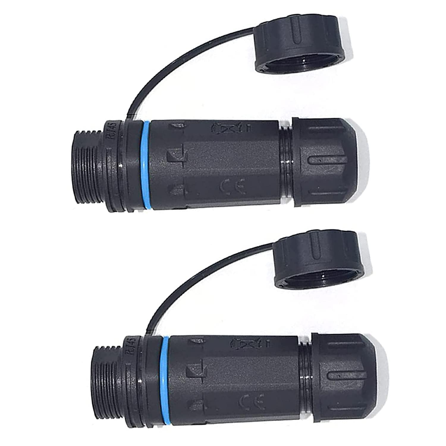 PENGLIN 2PCS Shielded RJ45 Waterproof Panel Mount Connector IP68 Cat5/5e/6 8P8C Ethernet LAN Cable Coupler Female to Female Outdoor Network Adapter