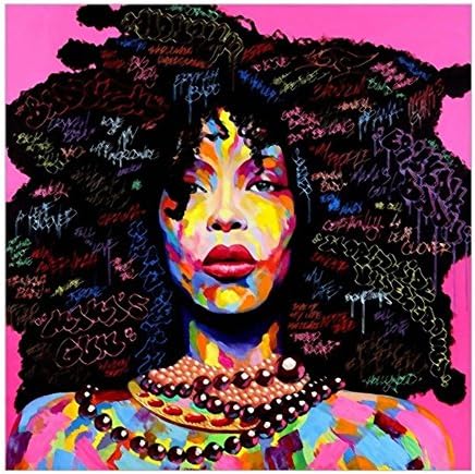 Canvas Painting Women African American Wall Art Sexy Girl Printed Painting on Canvas Wall Art Nude Prints Pictures Kit for Home Bedroom Decoration 20x20 inch Withframed