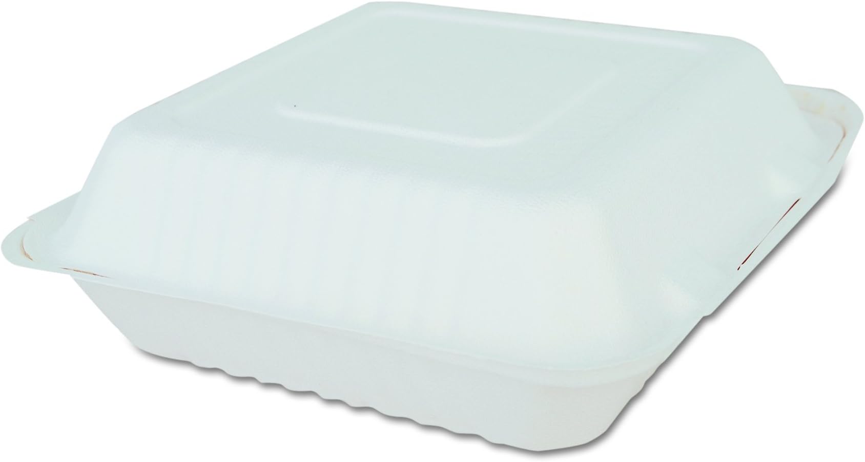 SCT 18935 ChampWare Molded-Fiber Clamshell Containers, 9w x 9d x 3h, White (Case of 200)
