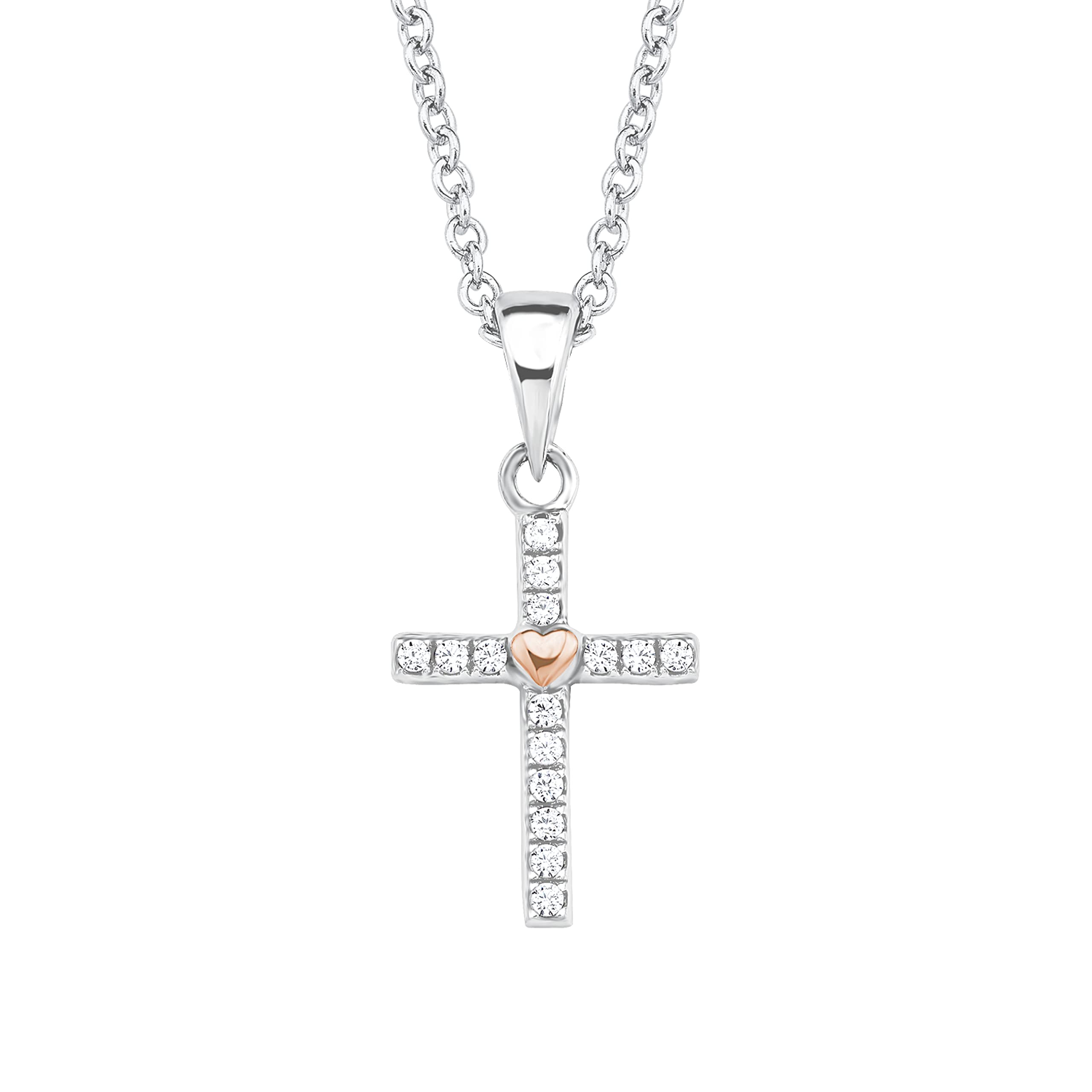 s.Oliver Chain with pendant Sets, with Zirconia synth., 37+5 cm, Multicolor, Heart, Comes in jewelry gift box, 2018528