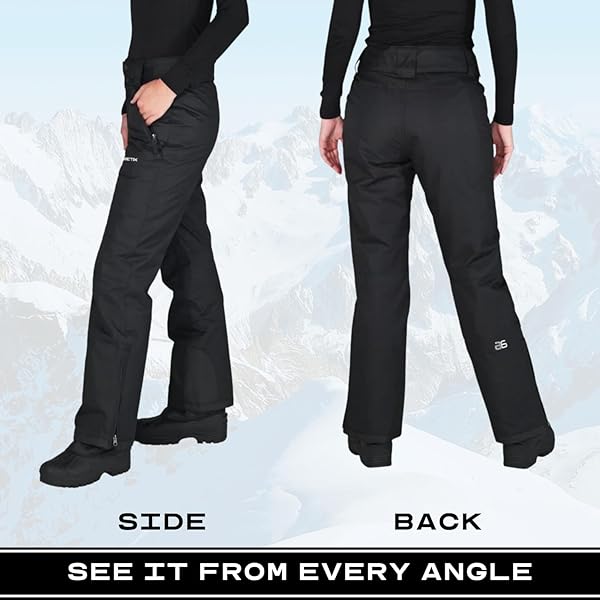 ARCTIX WOMEN’S INSULATED SNOW PANTS, BLACK, SMALL SHORT