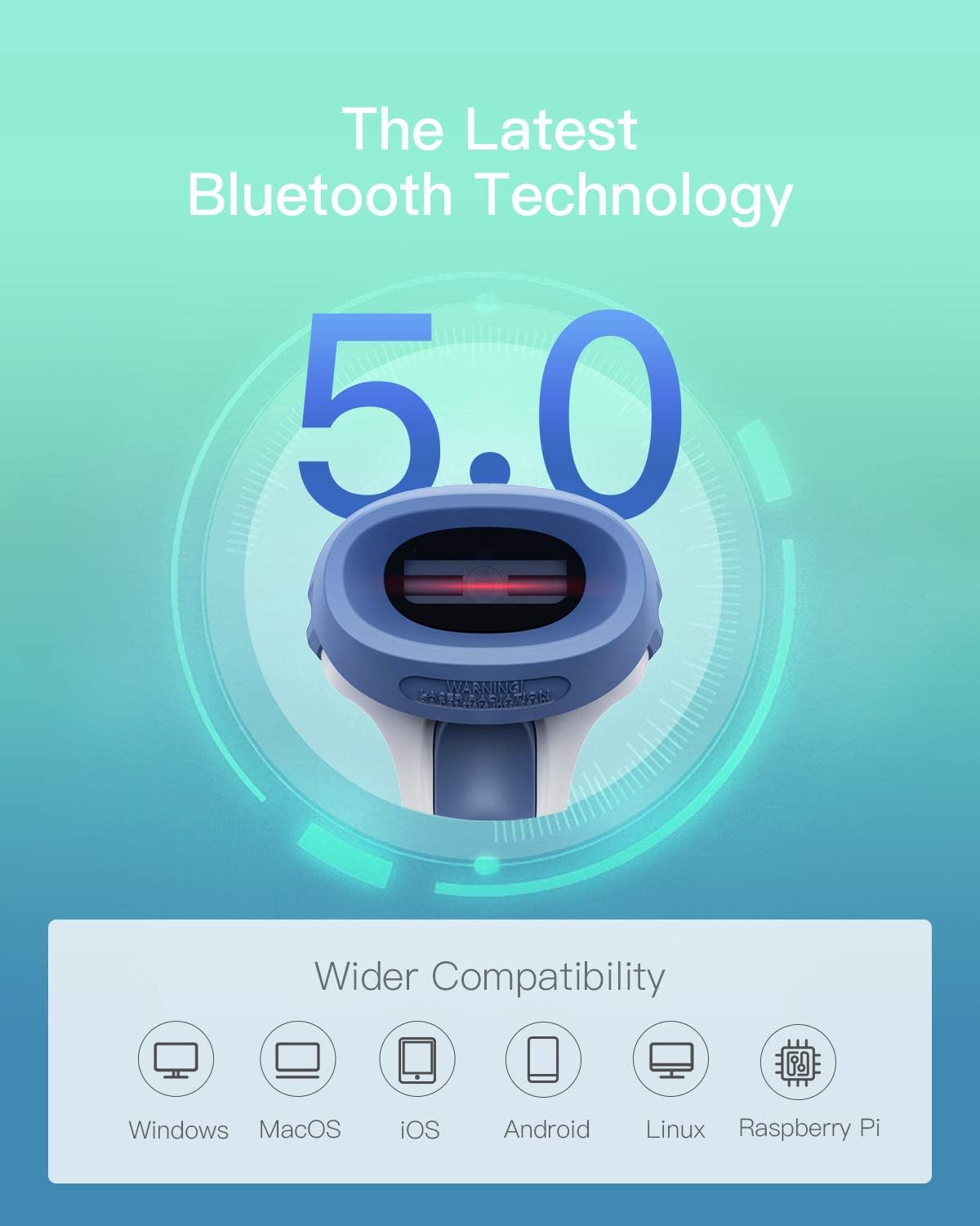 Inateck Barcode Scanner 2D Bluetooth Barcode Reader, with Wireless