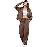 Totatuit Womens 2 pieces Sweatsuit Sets Zip Up Sweatshirts and Sweatpants Tracksuit Lounge Set Travel Outfits with Pocktes