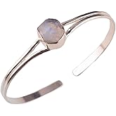 Natural Raw Rainbow Moonstone Cuff Bracelet, Healing Crystal Cuff Bracelet, Bangle Bracelet, Rough Gemstone Bracelet, Jewelry For Woman (moonstone)