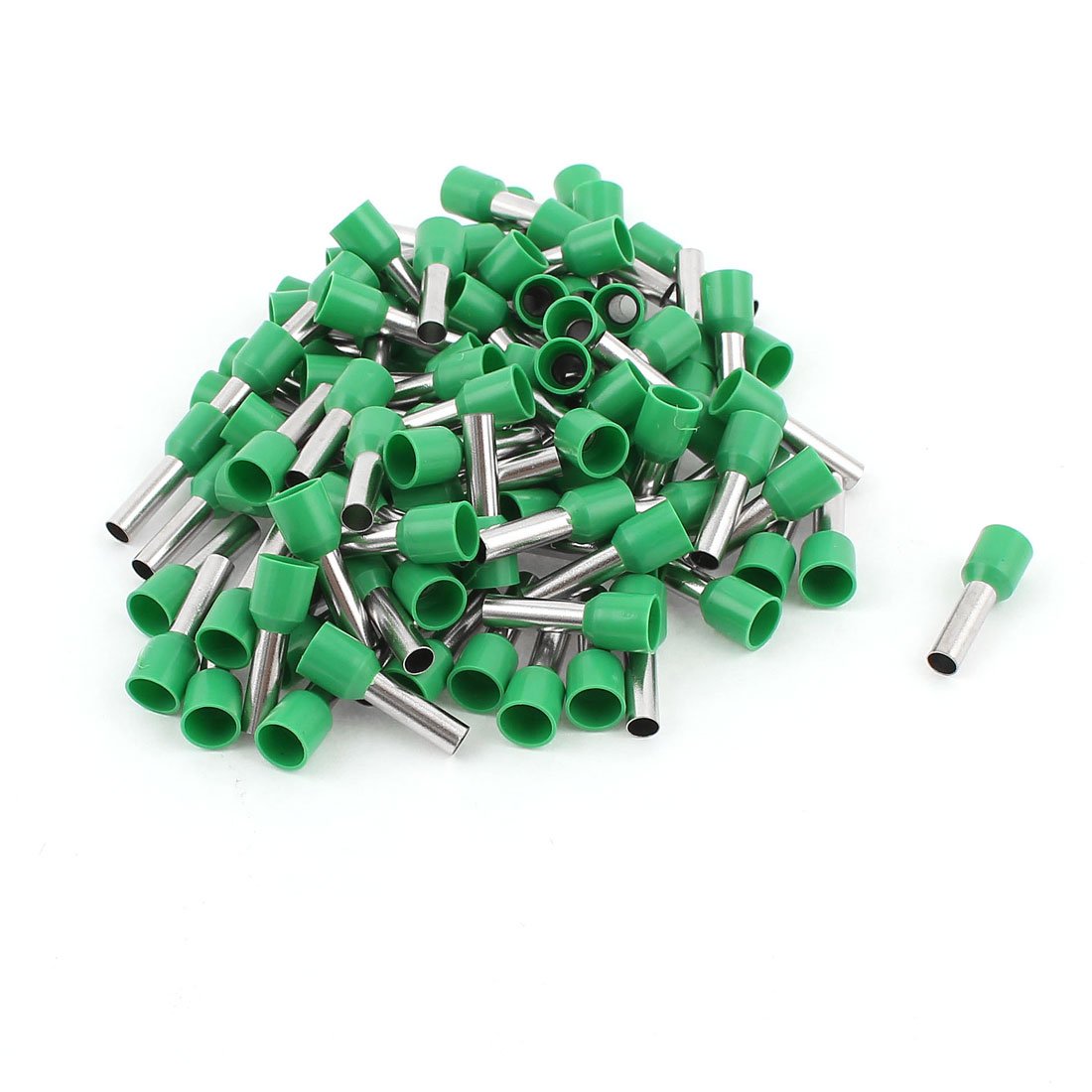 sourcing map 100 Pcs 6mm2 Crimp Terminal Bootlace Ferrule Connector Green