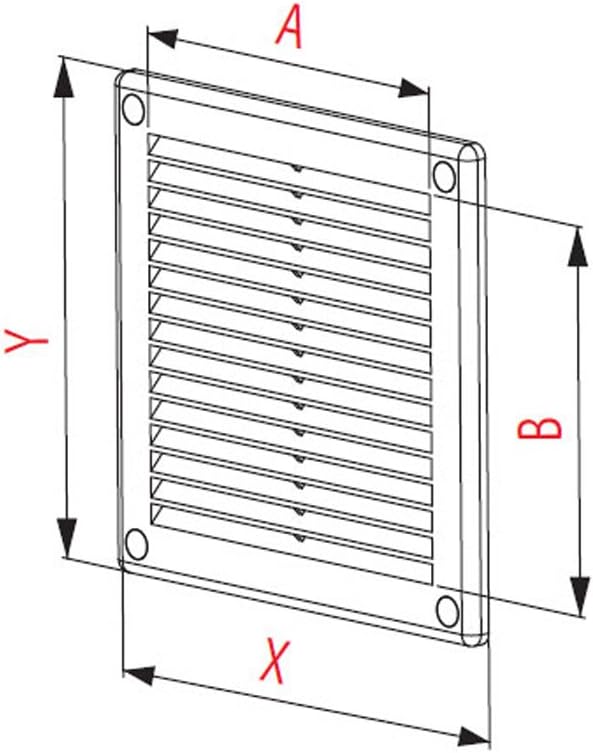 Awenta Plastic Air Vent Grille Cover 200x200mm 8x8 inch, White with Insect Grid Fly Net, Screw Hole Covers for Better Look - Image 3