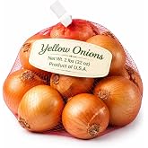 Fresh Yellow Onions 2 lb Bag, Farm Fresh Whole Onions, Premium Quality, Sweet &amp; Mild Flavor, Perfect for Cooking, Salads &amp; Everyday Kitchen Use