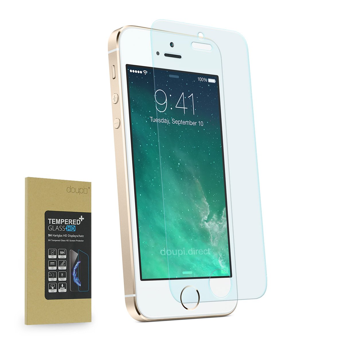 doupi Tempered Glass for iPhone 5 5S SE - Premium 9H HD Anti Scratch [3D Touch Supported] Screen, transparent