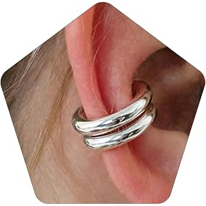 Chunky Ear Cuff Earrings, Asymmetric No Piercing Earring for Women Dainty Clip on Cartilage Ear Cuffs Fake Earrings Jewelry