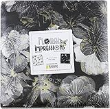 Kanvas Studio Floral Impressions Black/Ivory 10X10 Pack 42 10-inch Squares Layer Cake Benartex