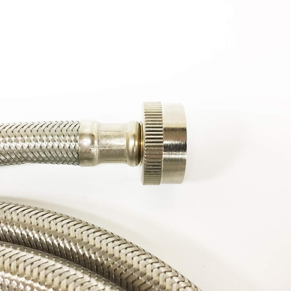 Washing Machine Hoses Burst Proof 6 Ft Stainless Steel Braided 2 Pack