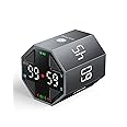 Ticktime Pomodoro Timer Cube, Custom Pomodoro, Pause & Resume, Silent, Vibrate & Adjustable Sound Alert, for ADHD, Task, Work, Study, 3/5/10/15/30/45/60min & Custom Countdown,Gray